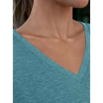 AUTOMET Women's Short Sleeve V Neck Tee for Casual Style