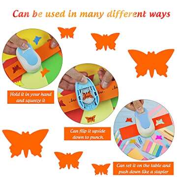 Ecohu Butterfly Punch Cutter 1-inch, Paper Punches, Craft Lever Punch Handmade, Hole Shape for Paper Crafting, Scrapbook, Cards Decoration, DIY Arts.