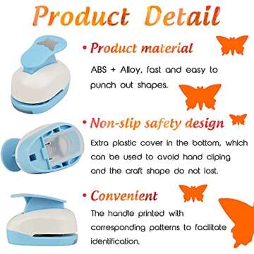 Ecohu Butterfly Punch Cutter 1-inch, Paper Punches, Craft Lever Punch Handmade, Hole Shape for Paper Crafting, Scrapbook, Cards Decoration, DIY Arts.