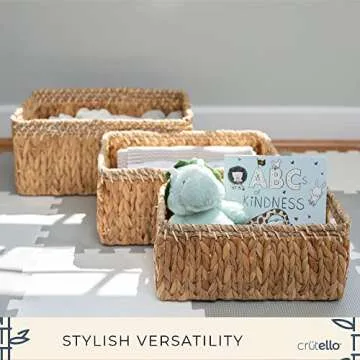 Crutello Boho Woven Storage Baskets for Stylish Organization
