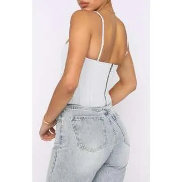 REORIA Women's Summer Corset Top - Stylish & Adjustable