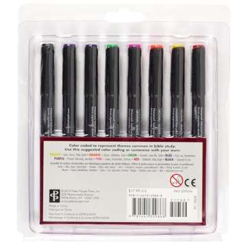 Bible Micro-Line Color Pens Set - 8 Vibrant Colors for Study and Art