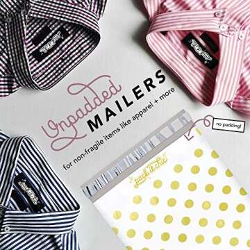 Gold Polka Dot Poly Mailers - Durable Self-Seal Envelopes