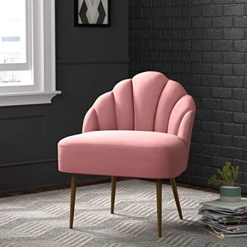 Rivet Glam Velvet Shell Chair - Stylish Accent Furniture
