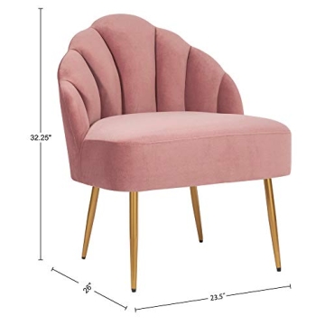 Rivet Glam Velvet Shell Chair - Stylish Accent Furniture