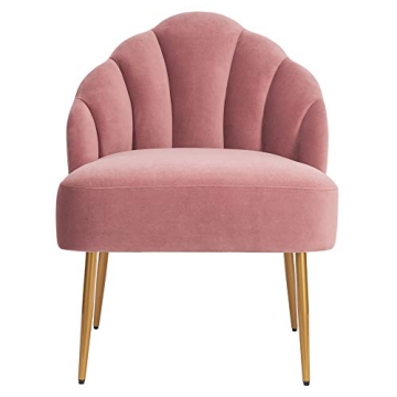 Rivet Glam Velvet Shell Chair - Stylish Accent Furniture