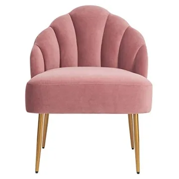 Rivet Glam Velvet Shell Chair - Stylish Accent Furniture
