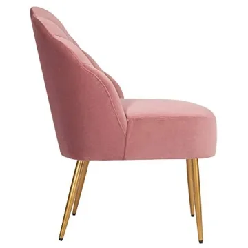 Rivet Glam Velvet Shell Chair - Stylish Accent Furniture