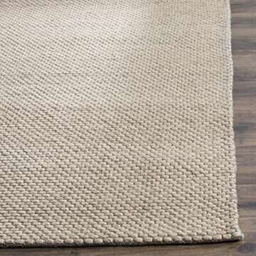 SAFAVIEH Natura Collection Area Rug - 8' x 10', Beige, Handmade Wool, Ideal for High Traffic Areas in Living Room, Bedroom (NAT801B)