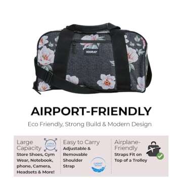 Vooray 23L Burner Gym Duffel Bag – Travel Bag for Women and Men, Sports Gym Bag with Shoe Compartment, Weekender Bag, Overnight Bag, Travel Tote Bags for Sports and Workout