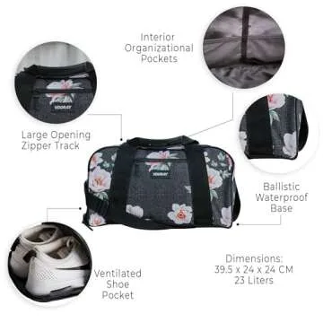 Vooray 23L Burner Gym Duffel Bag – Travel Bag for Women and Men, Sports Gym Bag with Shoe Compartment, Weekender Bag, Overnight Bag, Travel Tote Bags for Sports and Workout