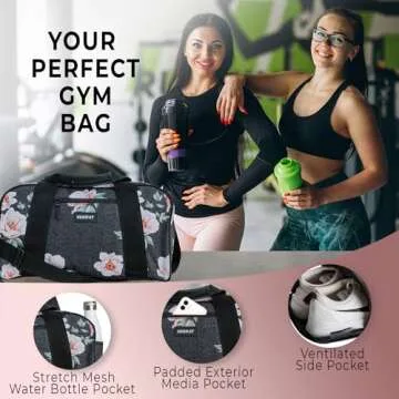 Vooray 23L Burner Gym Duffel Bag – Travel Bag for Women and Men, Sports Gym Bag with Shoe Compartment, Weekender Bag, Overnight Bag, Travel Tote Bags for Sports and Workout