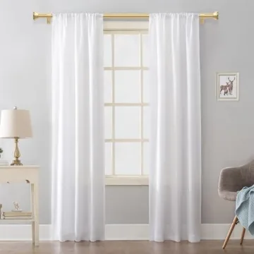 GEEBOBO Gold Curtain Rods, Adjustable, Heavy Duty Design