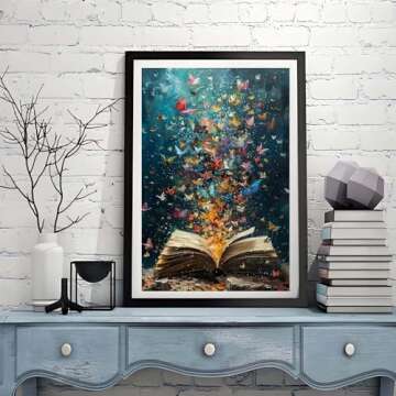 ZQEATRY Diamond Painting Kits for Adults Beginner,Butterfly On Book Page Diamond Art Kits,DIY 5D Ful...