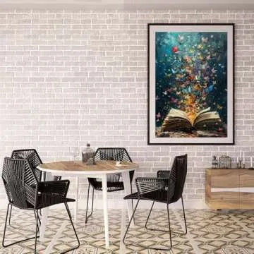 ZQEATRY Diamond Painting Kits for Adults Beginner,Butterfly On Book Page Diamond Art Kits,DIY 5D Full Drill Paint by Diamonds with Paintings Arts and Crafts for Home Decor 12 X 16Inch