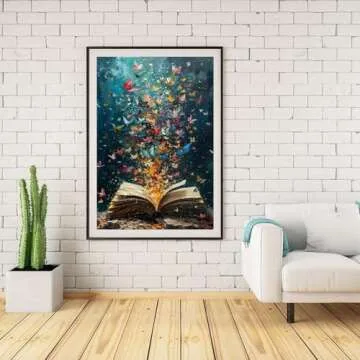 ZQEATRY Diamond Painting Kits for Adults Beginner,Butterfly On Book Page Diamond Art Kits,DIY 5D Full Drill Paint by Diamonds with Paintings Arts and Crafts for Home Decor 12 X 16Inch