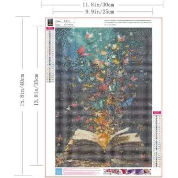 ZQEATRY Diamond Painting Kits for Adults Beginner,Butterfly On Book Page Diamond Art Kits,DIY 5D Full Drill Paint by Diamonds with Paintings Arts and Crafts for Home Decor 12 X 16Inch