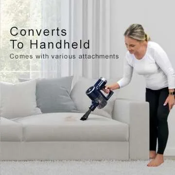 Filter Queen Cordless Vacuum Cleaner, 6-in-1 Stick Vac with Powerful Suction, Touch Screen LED Controls, Detachable Battery, for Quick Cleaning Hard Floor, Carpet, Pet Hair