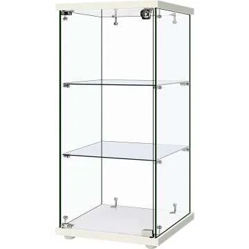 VIVOHOME Glass Countertop Showcase with Lock