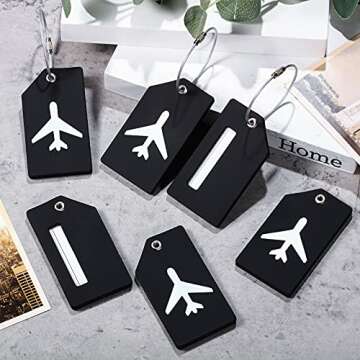 8-Pack Silicone Luggage Tags for Travel Organization