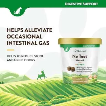 NaturVet No Toot Gas Aid for Dogs Plus Fennel 70 Chews