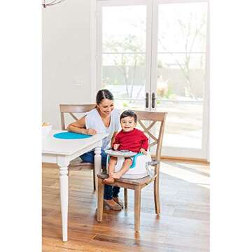 Bumbo Baby Toddler Adjustable Height 3 in 1 Non Slip Multi Seat High Chair Booster with Tray and Safety Straps, Ages 6 to 36 Months, Cool Gray