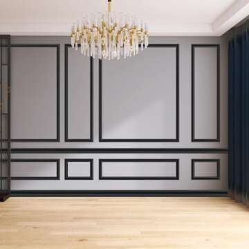 YEFANXI Flexible Chair Rail Panel Molding Finish Trim ，10FT*0.9IN Peel and Stick Black Self-Adhesive DIY Wall Molding Trim for Frame,Home Decoration & Wall Protection