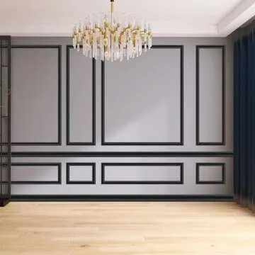 YEFANXI Flexible Chair Rail Panel Molding Finish Trim ，10FT*0.9IN Peel and Stick Black Self-Adhesive DIY Wall Molding Trim for Frame,Home Decoration & Wall Protection