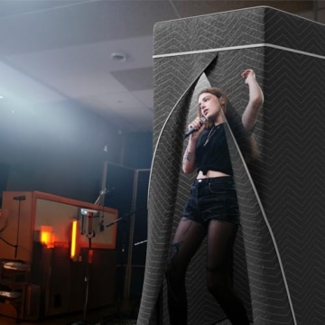 RDCMKL Portable Recording Booth, Complete Home Recording Studio Soundproof Vocal Booth, Foldable with Travel Bag for Echo-Free Studio-Quality Sound, Ideal for Voiceovers, Podcasts, and Music