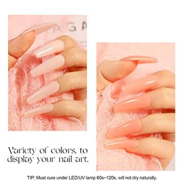 ROSALIND Jelly Gel Nail Polish Set, 6PCS Nude Pink Gel Polish Soak off Spring Colors for Women DIY Nail Decoration