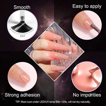 ROSALIND Jelly Gel Nail Polish Set, 6PCS Nude Pink Gel Polish Soak off Spring Colors for Women DIY Nail Decoration