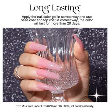 ROSALIND Jelly Gel Nail Polish Set, 6PCS Nude Pink Gel Polish Soak off Spring Colors for Women DIY Nail Decoration