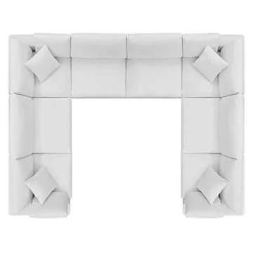 Modway Commix 8-Piece Down Filled Sectional Sofa in White