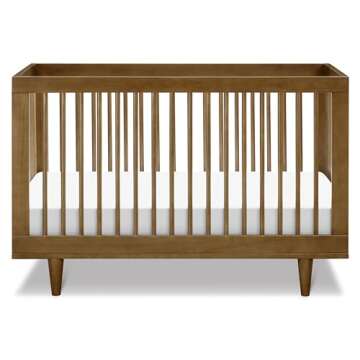 DaVinci Marley 3-in-1 Convertible Baby Crib - GREENGUARD Gold Certified Crib - Convertible Crib to Toddler Bed and Daybed - Baby Bed w/ 4 Adjustable Heights - Easy to Assemble Wooden Crib - Walnut