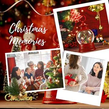 Santa Snow Globe Lighted Christmas Decorations, Musical Christmas Snow Globe Lantern with Swirling Glitter,Christmas Holiday Party Gifts and Decorations