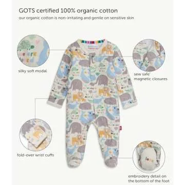 Magnetic Me Baby Footie Pajamas | Super Soft Organic Cotton | 0-3 Months