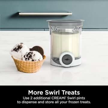 Ninja Swirl by CREAMi Pints and Lids - 2 Pack, Compatible with NC700 Series Ninja Swirl Ice Cream & ...