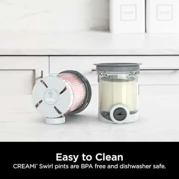 Ninja Swirl by CREAMi Pints and Lids - 2 Pack, Compatible with NC700 Series Ninja Swirl Ice Cream & Soft Serve Makers, BPA-Free & Dishwasher Safe, Grey Lids, XSK7PNTLD2