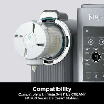 Ninja Swirl by CREAMi Pints and Lids - 2 Pack, Compatible with NC700 Series Ninja Swirl Ice Cream & Soft Serve Makers, BPA-Free & Dishwasher Safe, Grey Lids, XSK7PNTLD2