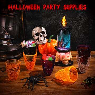 Honeydak Halloween Skull Party Favor Shot Glasses 1.86 oz/ 55 ml Unbreakable Skull Shot Cups Plastic Halloween Cups for Spirits Vodka Halloween Party Decoration Supplies(20 Pieces)