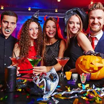 Honeydak Halloween Skull Party Favor Shot Glasses 1.86 oz/ 55 ml Unbreakable Skull Shot Cups Plastic Halloween Cups for Spirits Vodka Halloween Party Decoration Supplies(20 Pieces)