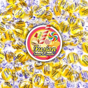 Fusion Sweets & Snacks - Sugar Free Lemon Drops - Arcor 1lb Bulk Bag of Sugar Free Hard Candy - Delicious Sugar Free Lemon Drops Hard Candy Individually Wrapped - Keto & Diabetic Friendly