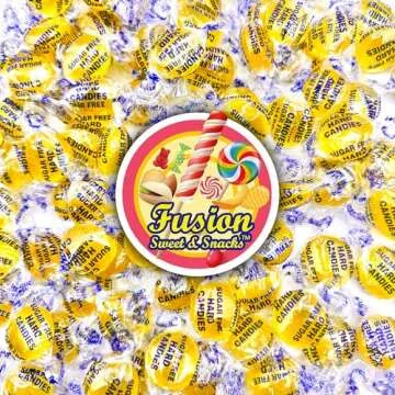 Fusion Sweets & Snacks - Sugar Free Lemon Drops - Arcor 1lb Bulk Bag of Sugar Free Hard Candy - Delicious Sugar Free Lemon Drops Hard Candy Individually Wrapped - Keto & Diabetic Friendly