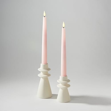 Elegant Ivory Candle Holders Set of 2 - perfect for Home & Wedding Decor