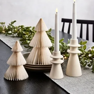 LampLust Ivory Candle Holders Set of 2 for Home Decor