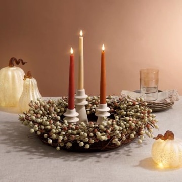 LampLust Ivory Candle Holders Set of 2 for Home Decor