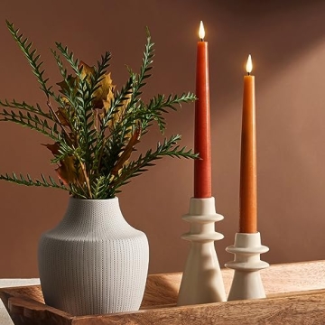 LampLust Ivory Candle Holders Set of 2 for Home Decor