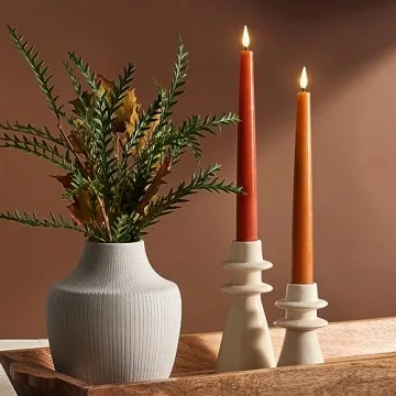 LampLust Ivory Candle Holders Set of 2 for Home Decor