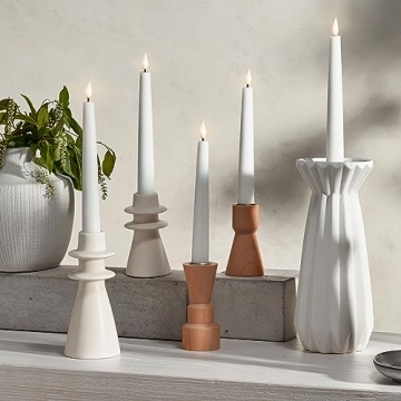 LampLust Ivory Candle Holders Set of 2 for Home Decor