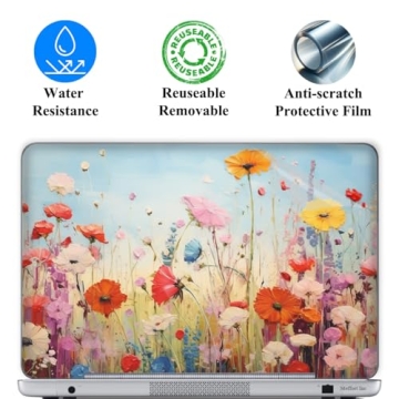 17 17.3 Inch Laptop Skin Sticker Cover Premium Sticker Cover Art Decal Decorative (Included 2 Wrist ...